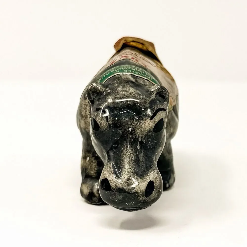 Vintage Luxardo Maraschino Hippo Ceramic Miniature Decanter Bottle Italy 2 Oz